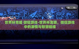 世界杯竞猜 微信游戏-世界杯竞猜，微信游戏中的激情与智慧碰撞