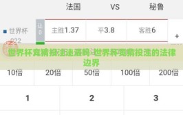 世界杯竞猜投注违法吗-世界杯竞猜投注的法律边界