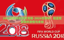 2026世界杯冠亚军竞猜-2026世界杯，冠亚军竞猜的激情与未知
