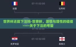 世界杯还能下注吗-世界杯，激情与理性的碰撞——关于下注的考量