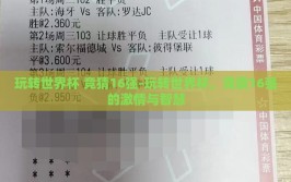 玩转世界杯 竞猜16强-玩转世界杯，竞猜16强的激情与智慧