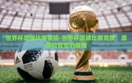 世界杯足球比赛竞猜-世界杯足球比赛竞猜，激情与智慧的碰撞