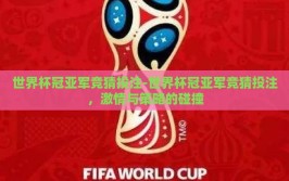 世界杯冠亚军竞猜投注-世界杯冠亚军竞猜投注，激情与策略的碰撞