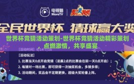 世界杯竞猜活动策划-世界杯竞猜活动精彩策划，点燃激情，共享盛宴
