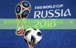 世界杯冠亚军竞猜赔-世界杯冠亚军竞猜，一场智慧与运气的较量