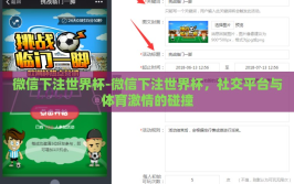 微信下注世界杯-微信下注世界杯，社交平台与体育激情的碰撞
