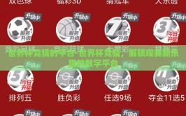 世界杯竞猜的平台-世界杯竞猜，解锁观赛新乐趣的数字平台