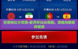 世界杯比分竞猜-世界杯比分竞猜，激情与智慧的碰撞