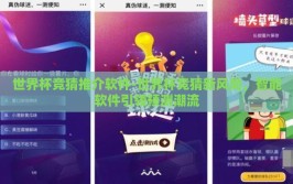 世界杯竞猜推介软件-世界杯竞猜新风尚，智能软件引领预测潮流