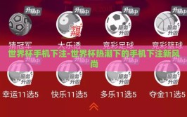 世界杯手机下注-世界杯热潮下的手机下注新风尚