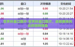 世界杯盘口图片-世界杯盘口图片，透视赛场风云的独特视角