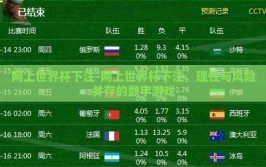 网上世界杯下注-网上世界杯下注，理性与风险并存的数字游戏