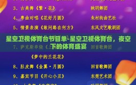 星空卫视体育台节目单-星空卫视体育台，夜空下的体育盛宴