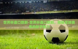 世界杯盘口数剧-世界杯盘口数剧，揭秘足球赛事的数字魅力
