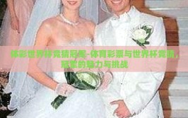 体彩世界杯竞猜冠军-体育彩票与世界杯竞猜，冠军的魅力与挑战