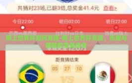 网上世界杯如何竞猜-网上世界杯竞猜，乐趣与策略的完美结合