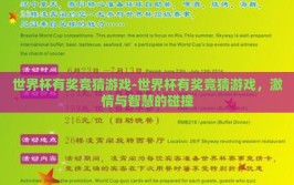 世界杯有奖竞猜游戏-世界杯有奖竞猜游戏，激情与智慧的碰撞