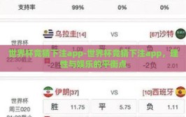 世界杯竞猜下注app-世界杯竞猜下注app，理性与娱乐的平衡点