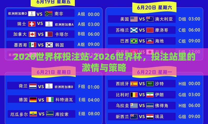 2026世界杯投注站-2026世界杯，投注站里的激情与策略