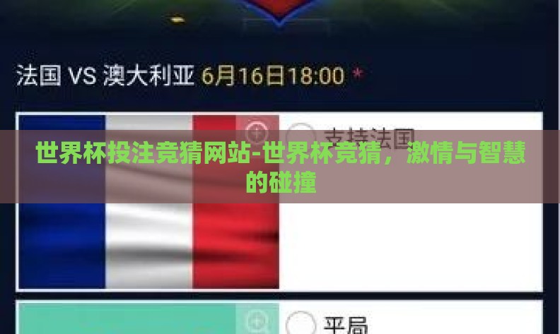 世界杯投注竞猜网站-世界杯竞猜，激情与智慧的碰撞