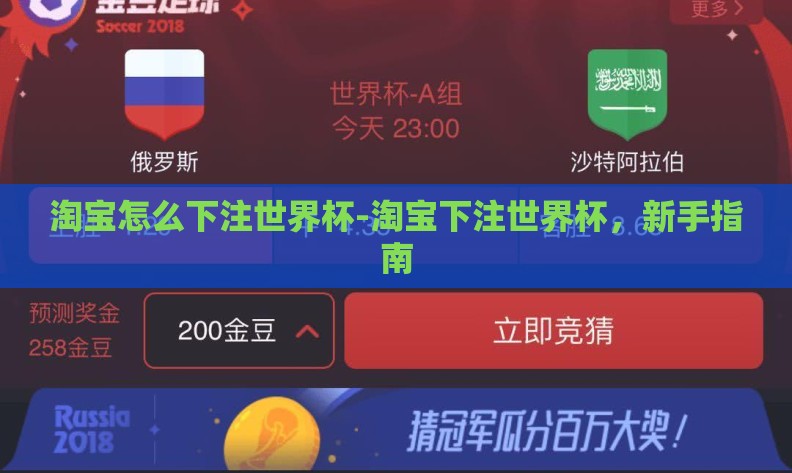 淘宝怎么下注世界杯-淘宝下注世界杯，新手指南