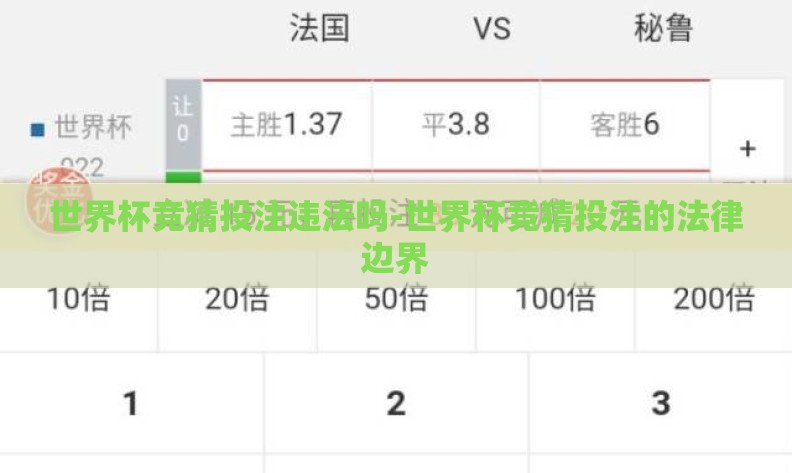世界杯竞猜投注违法吗-世界杯竞猜投注的法律边界