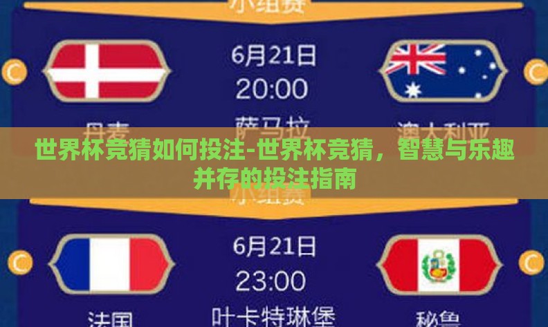 世界杯竞猜如何投注-世界杯竞猜，智慧与乐趣并存的投注指南