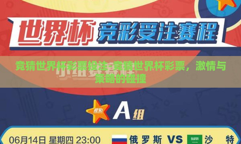 竞猜世界杯彩票投注-竞猜世界杯彩票，激情与策略的碰撞