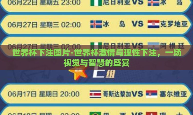 世界杯下注图片-世界杯激情与理性下注，一场视觉与智慧的盛宴